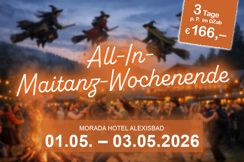 Illustration mit Weihnachtsmann und Rentier, Text: Christmas-Party-Wochenenden an drei Terminen im Dezember 2024.