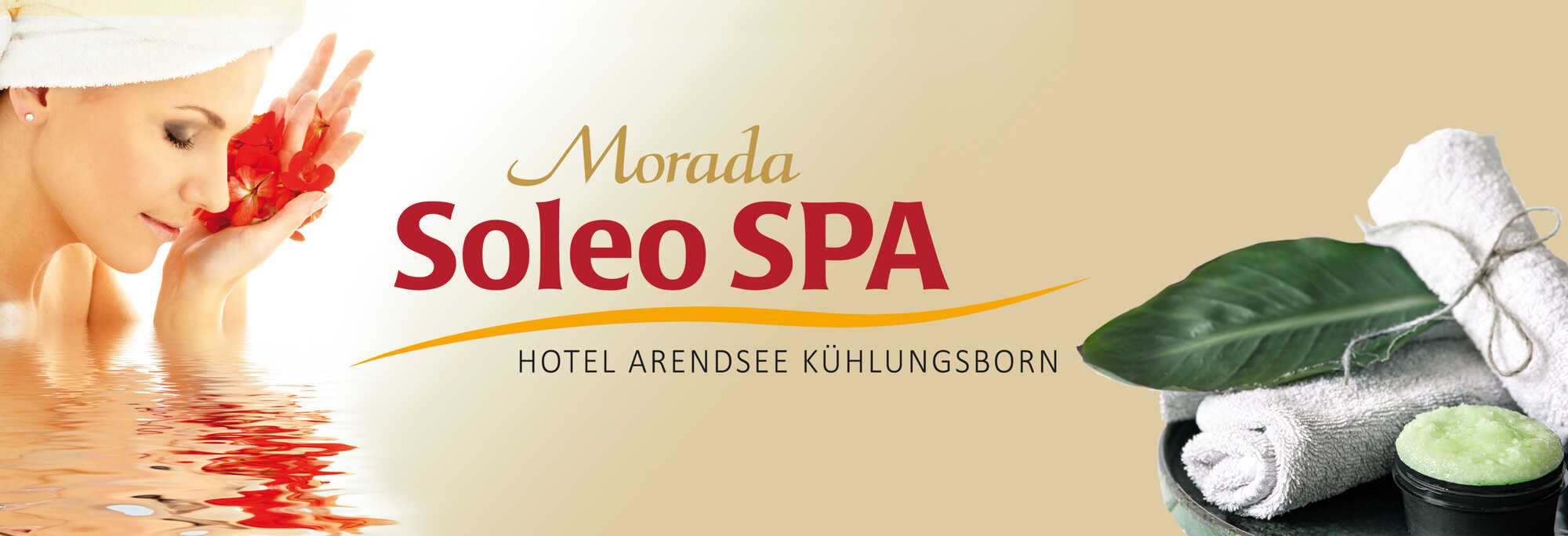 Collage aus einem Wellnessbereich mit Behandlungsräumen und einer Badewanne im MORADA WaldOase Hotel.